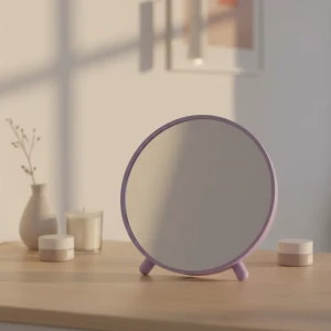 Декоративное зеркало овал 15.5x17.7 см пластик цвет фиолетовый