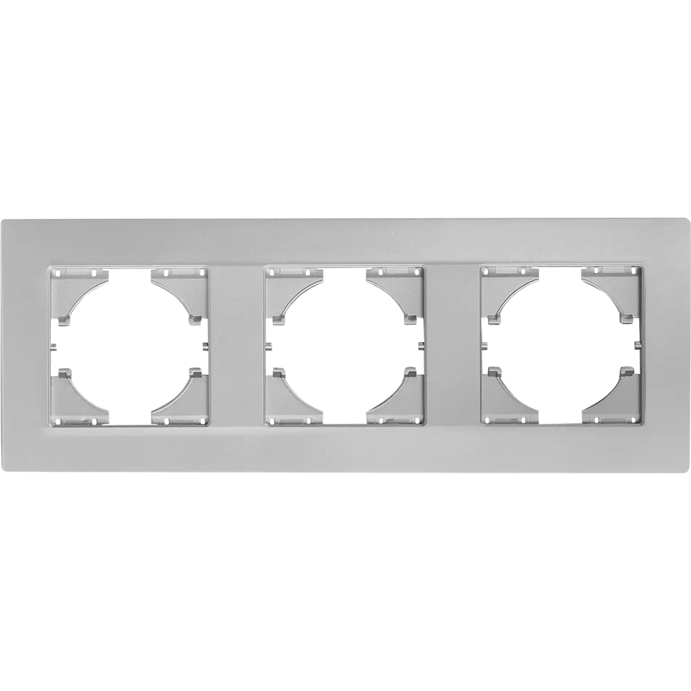 84695718 Рамка для розеток и выключателей Gusi Electric City С1113-004 3 поста цвет серебро STLM-0053814