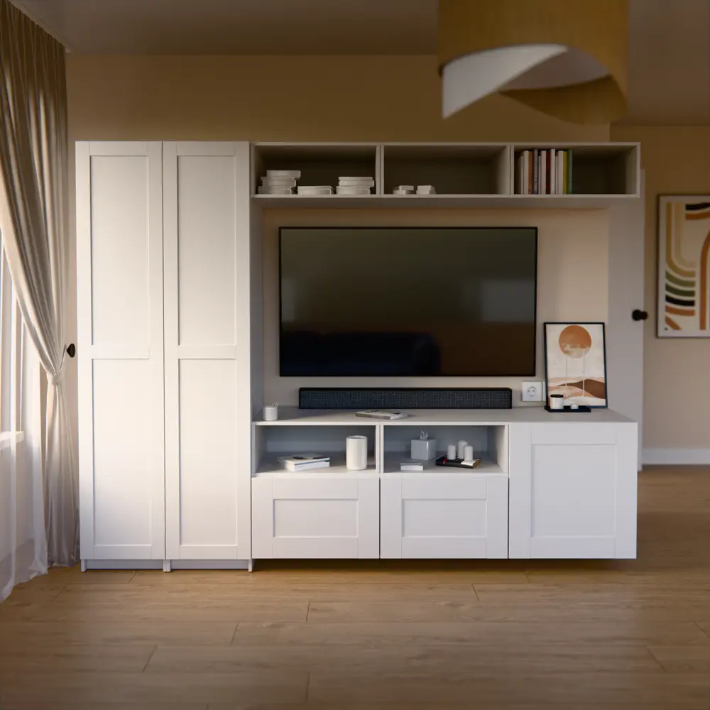 Дверь глухая для шкафа Буккер 39.7x193.8x1.6 см ДСП левая цвет белый Santreyd STLM-2093432 - Вид №7