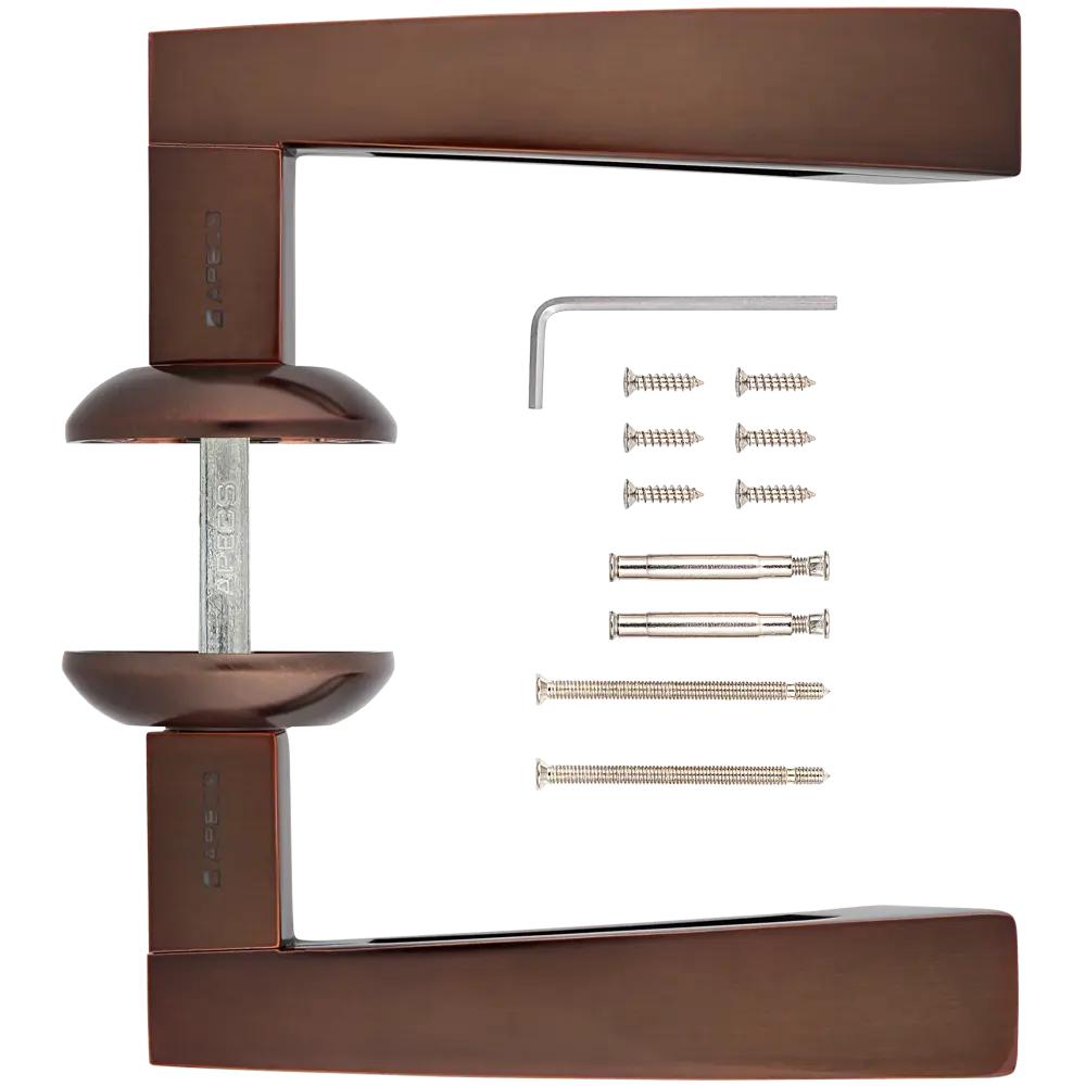 Ручка дверная на розетке Apecs «Premier» H-0592-Z-DC, алюминий, цвет тёмная медь STLM-2106292 - Вид №1