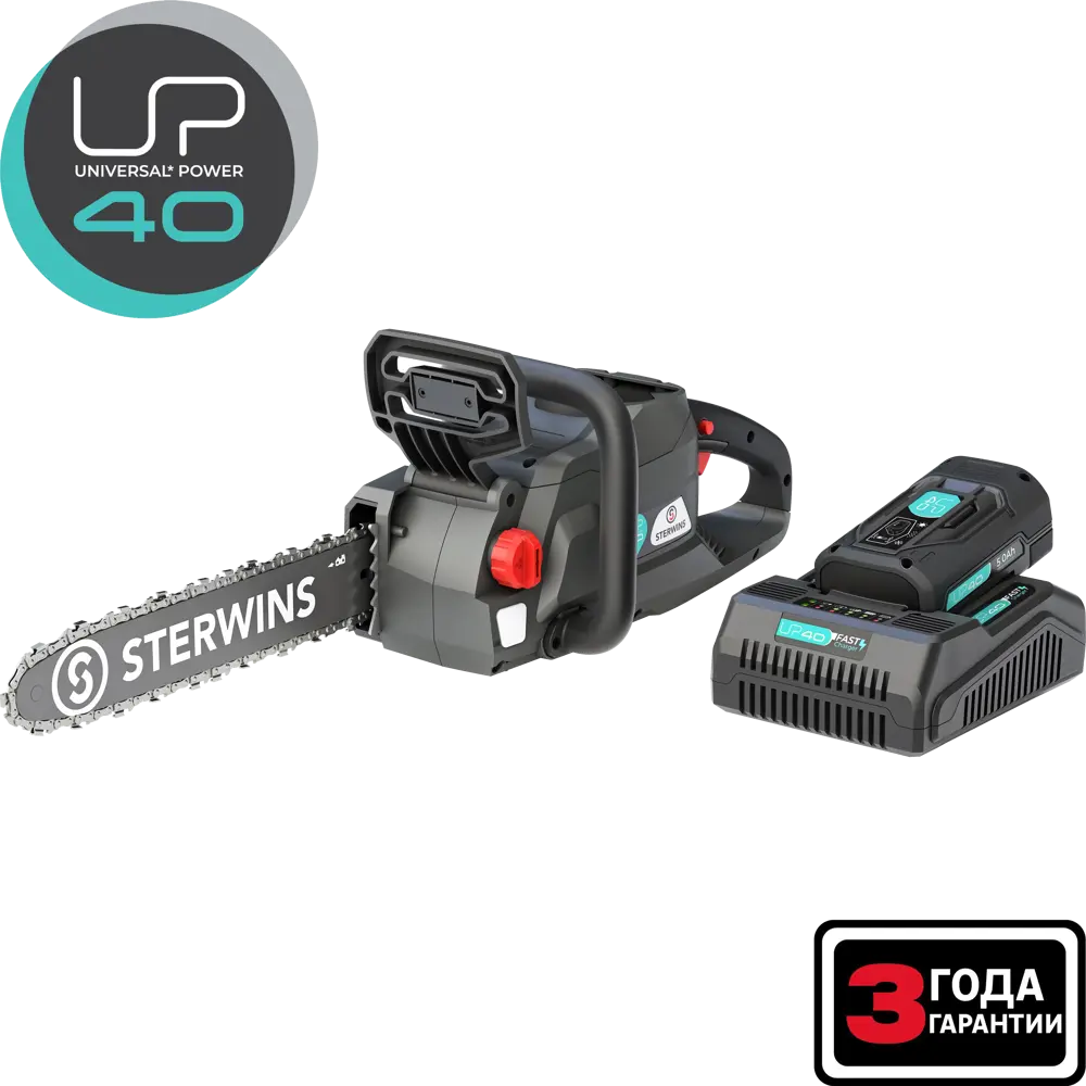 Пила аккумуляторная Sterwins 40VCS2-34.1A 40 В 45 см АКБ и ЗУ в комплекте STLM-2208468