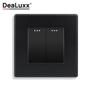 91708904 Выключатель встраиваемый Dealuxx R30722 2 клавиши цвет черный STLM-1101190