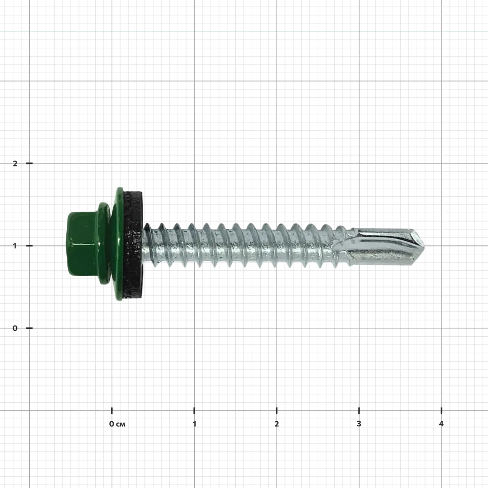 Саморезы кровельные по металлу DILWIS с пресс-шайбой RAL 6005 5.5x38 мм на вес STLM-2147827 - Вид №2