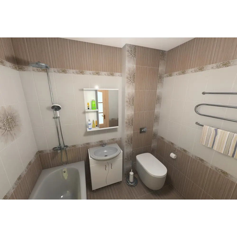 Декор Golden Tile «Зебрано» 25х40 см цвет бежевый STLM-2092126 - Вид №3