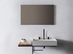 Одиночный подвесной прямоугольный умывальник из композитного материала