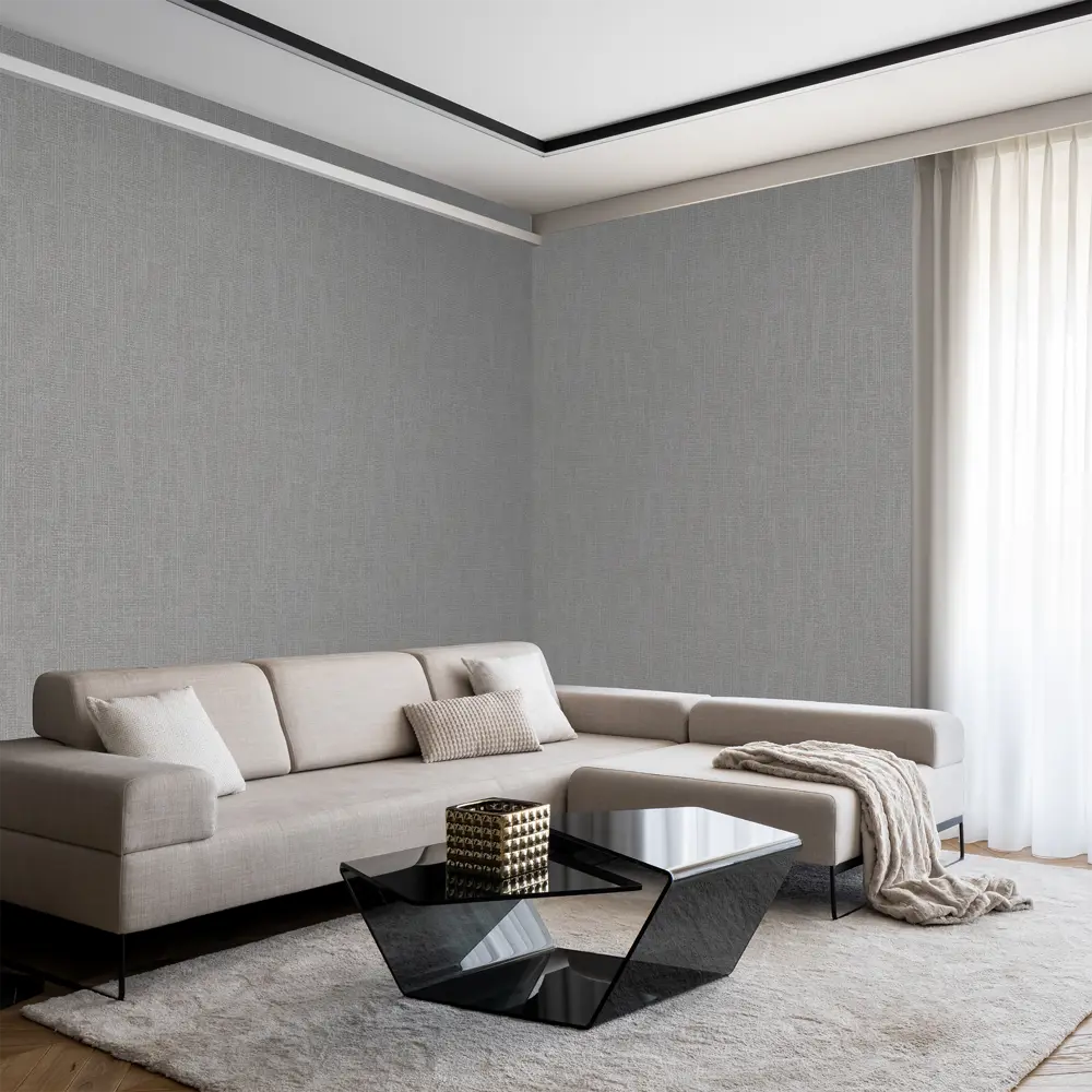 Флизелиновые обои ATELIERO Panno - серые с текстурой для покраски 87769352 STLM-0075654 - Вид №3