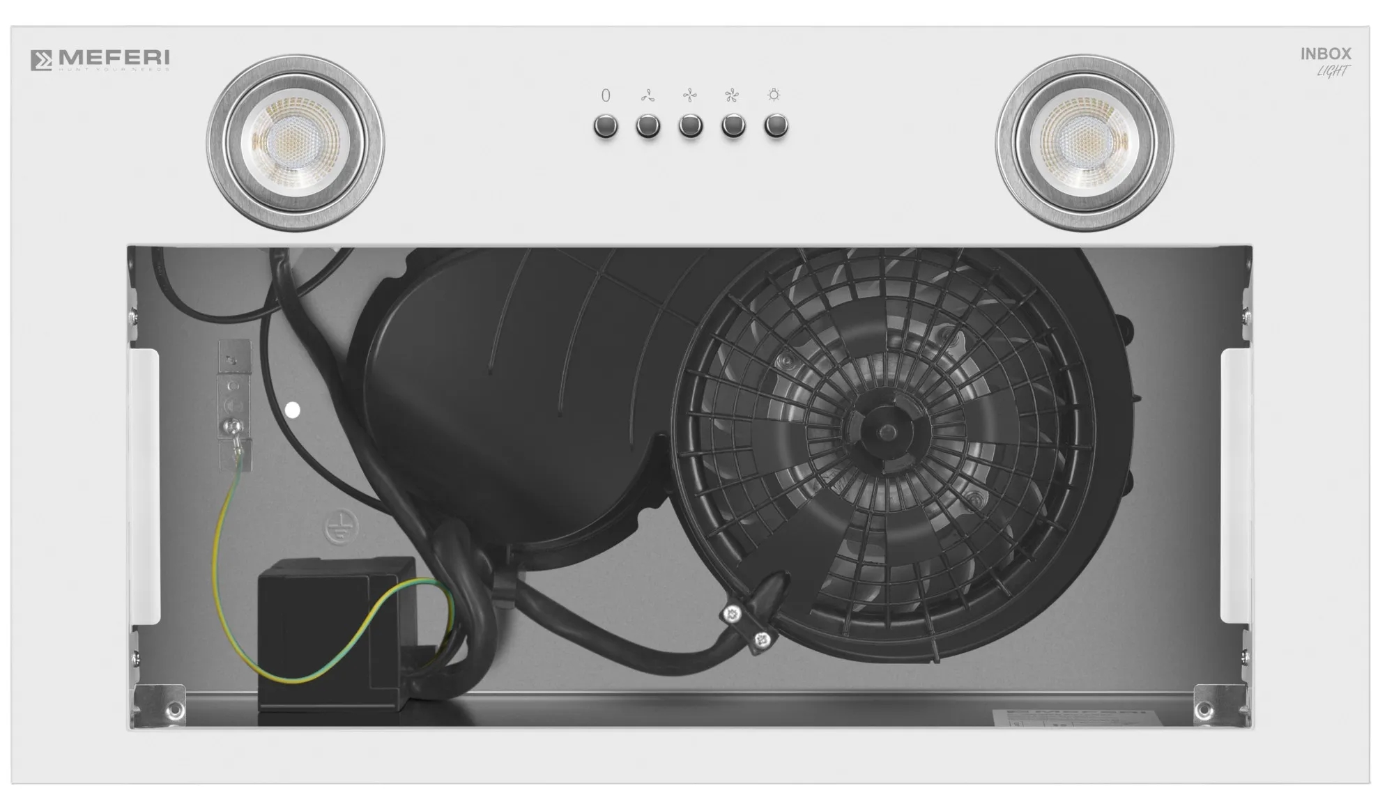 9168694 Вытяжка полновстраиваемая Meferi INBOX52WH LIGHT белый STDN-0142809 - Вид №5