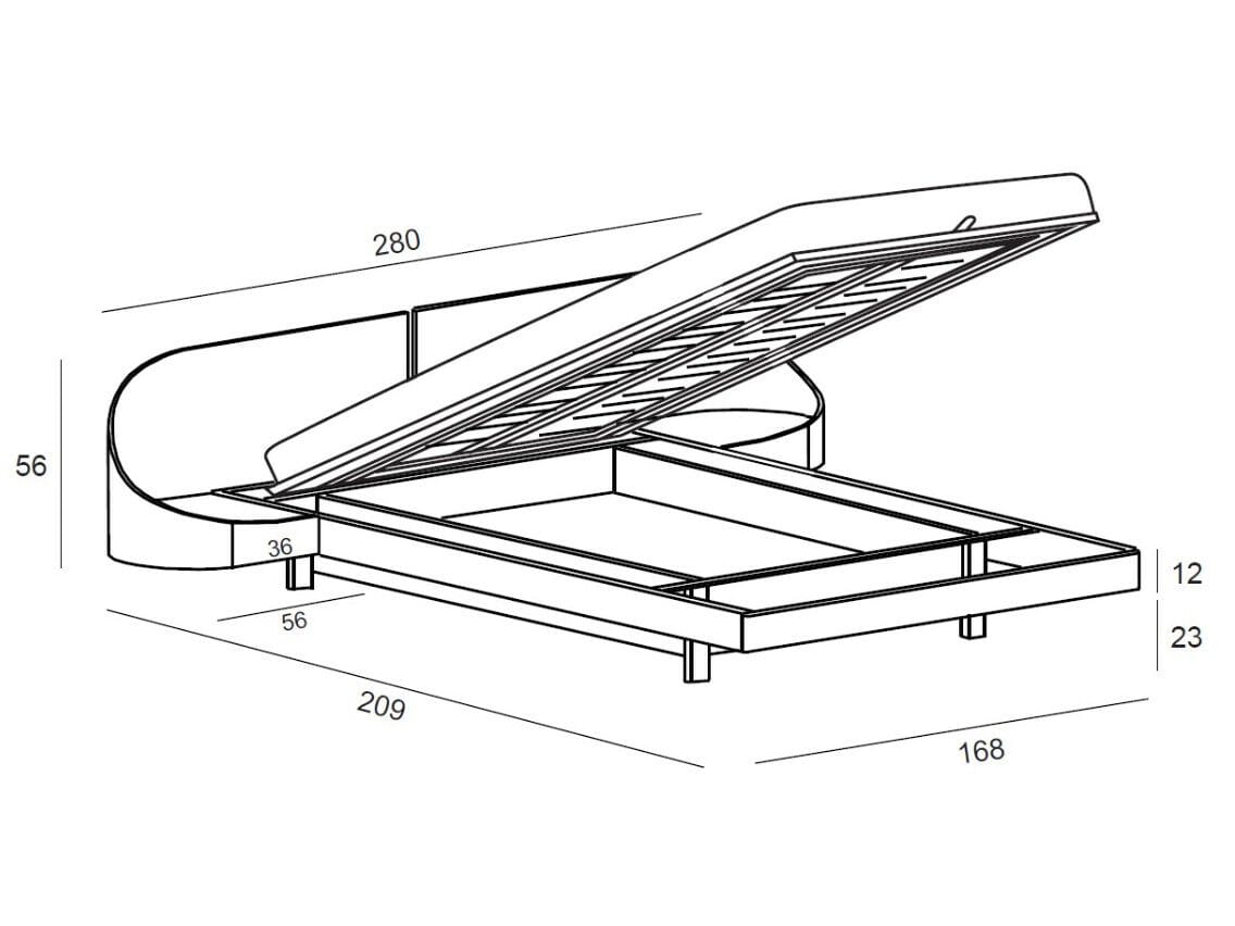 Двуспальная кровать для хранения со встроенными тумбочками Voltan восемьдесят ARCH-00024335 - Вид №3