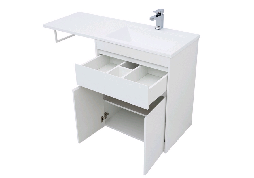 Тумба с раковиной Aquanet Токио 130 R белый (напольная, 1 ящик, 2 дверцы) 0023774600235502 - Вид №6