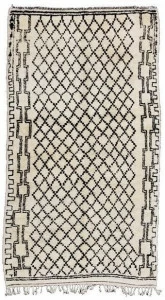 AFOLKI Прямоугольный шерстяной коврик с длинным ворсом и геометрическими мотивами Beni ourain Taa556be
