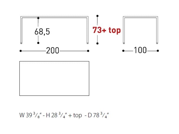 Алюминиевый прямоугольный садовый стол с порошковым покрытием Varaschin Виктор ARCH-00052537 - Вид №3