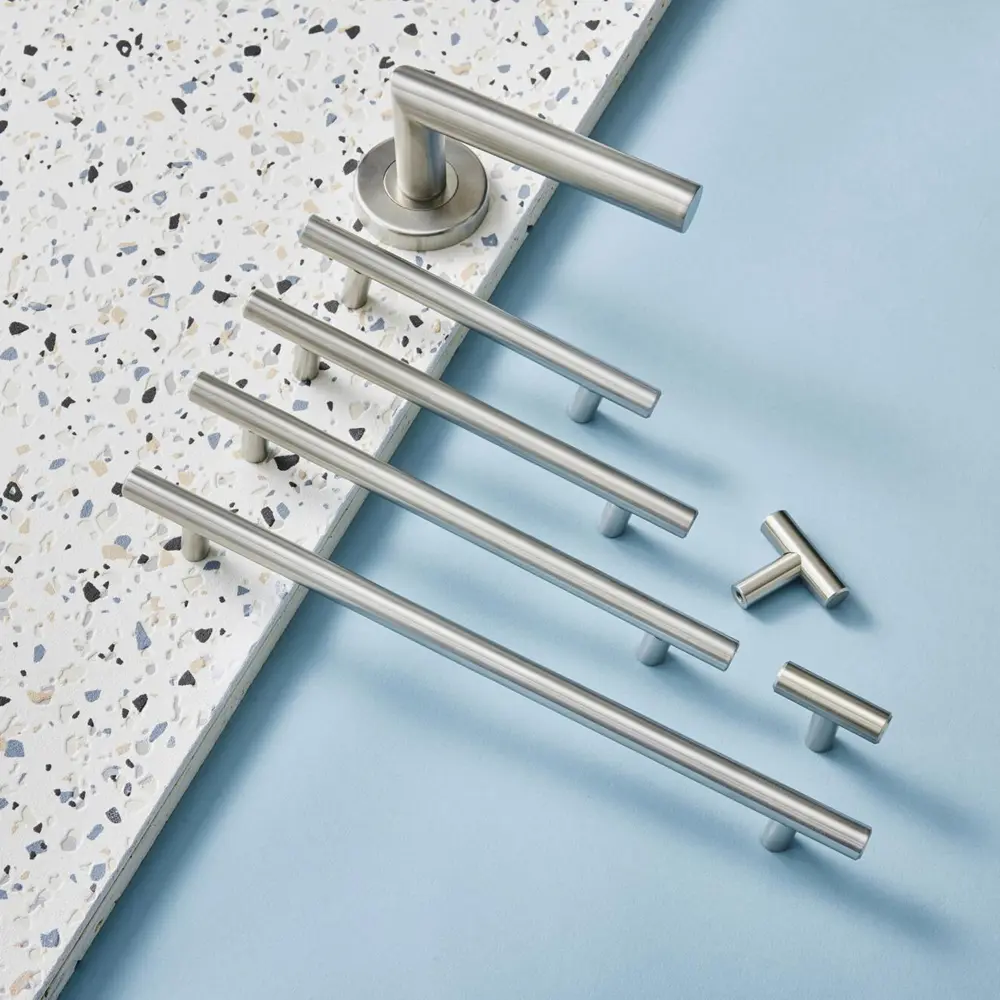 Ручка-рейлинг мебельная Sara 224 мм цвет никель INSPIRE STLM-2143472 - Вид №7