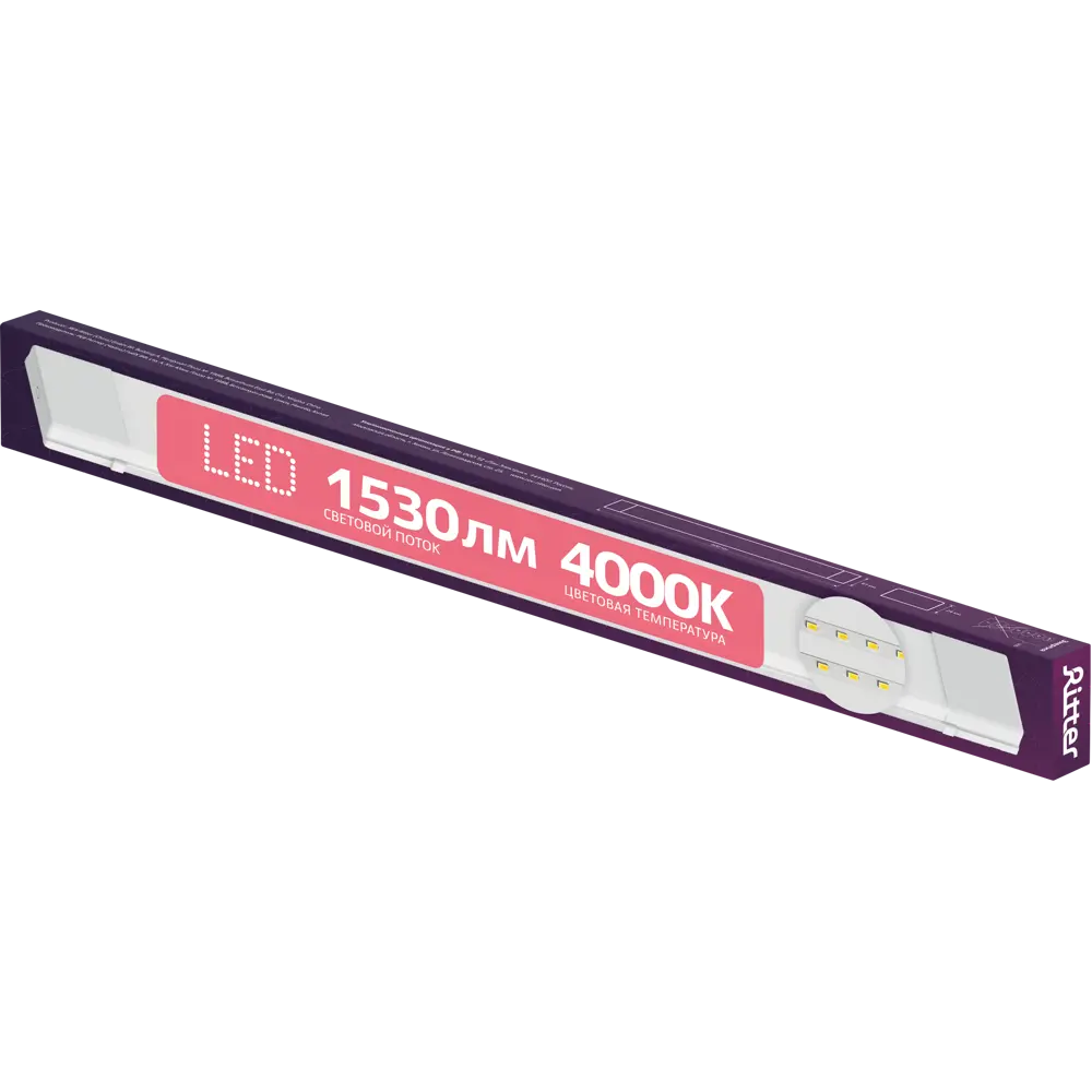 Светильник линейный светодиодный Ritter Opal 18 Вт нейтральный белый свет 600 мм 84241238 STLM-2121861  - Вид №1
