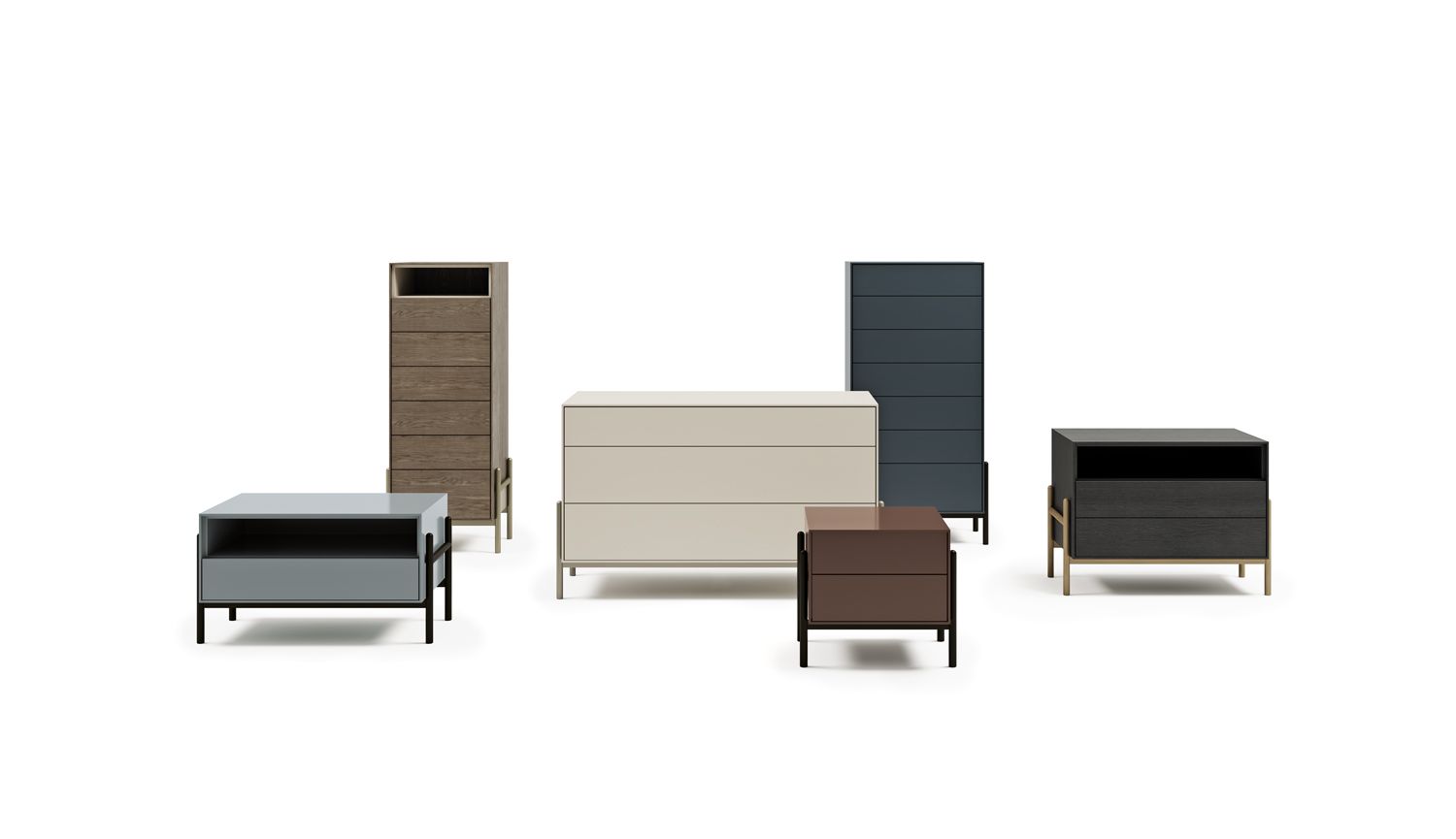 Деревянная прямоугольная тумбочка с ящиками Dall'Agnese Supernova ARCH-00007147