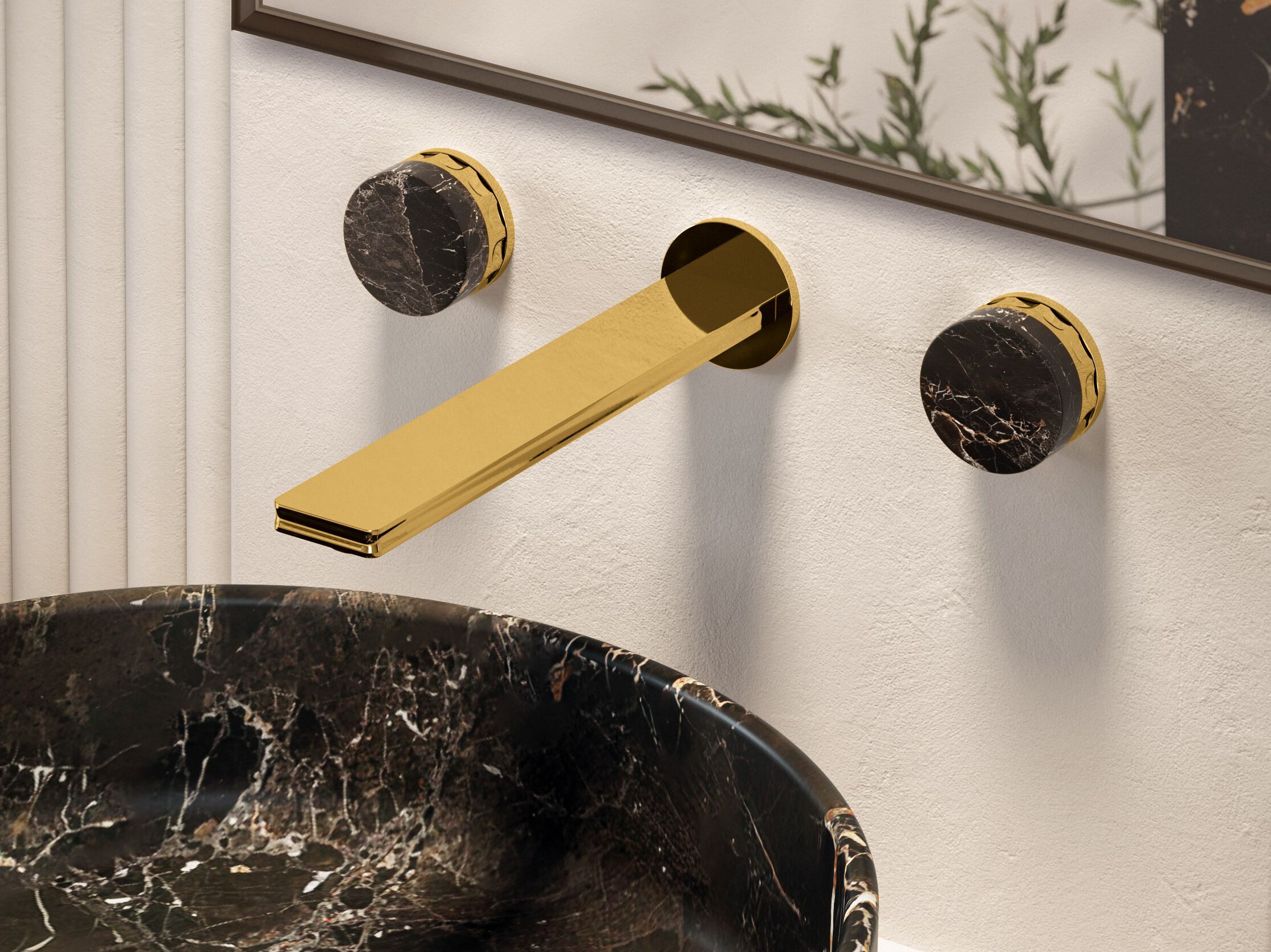 3 отверстия и настенный смеситель для раковины с отдельными розетками Newform IONIKA ARCH-00045198 - Вид №1