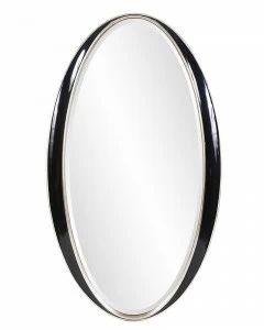 Зеркало овальное в черной раме "Дита" LOUVRE HOME ДИЗАЙНЕРСКИЕ 321870 Серебро;черный