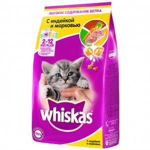 ПР0051346 Корм для котят подушечки с молоком индейка, морковь сух. 1,9кг WHISKAS