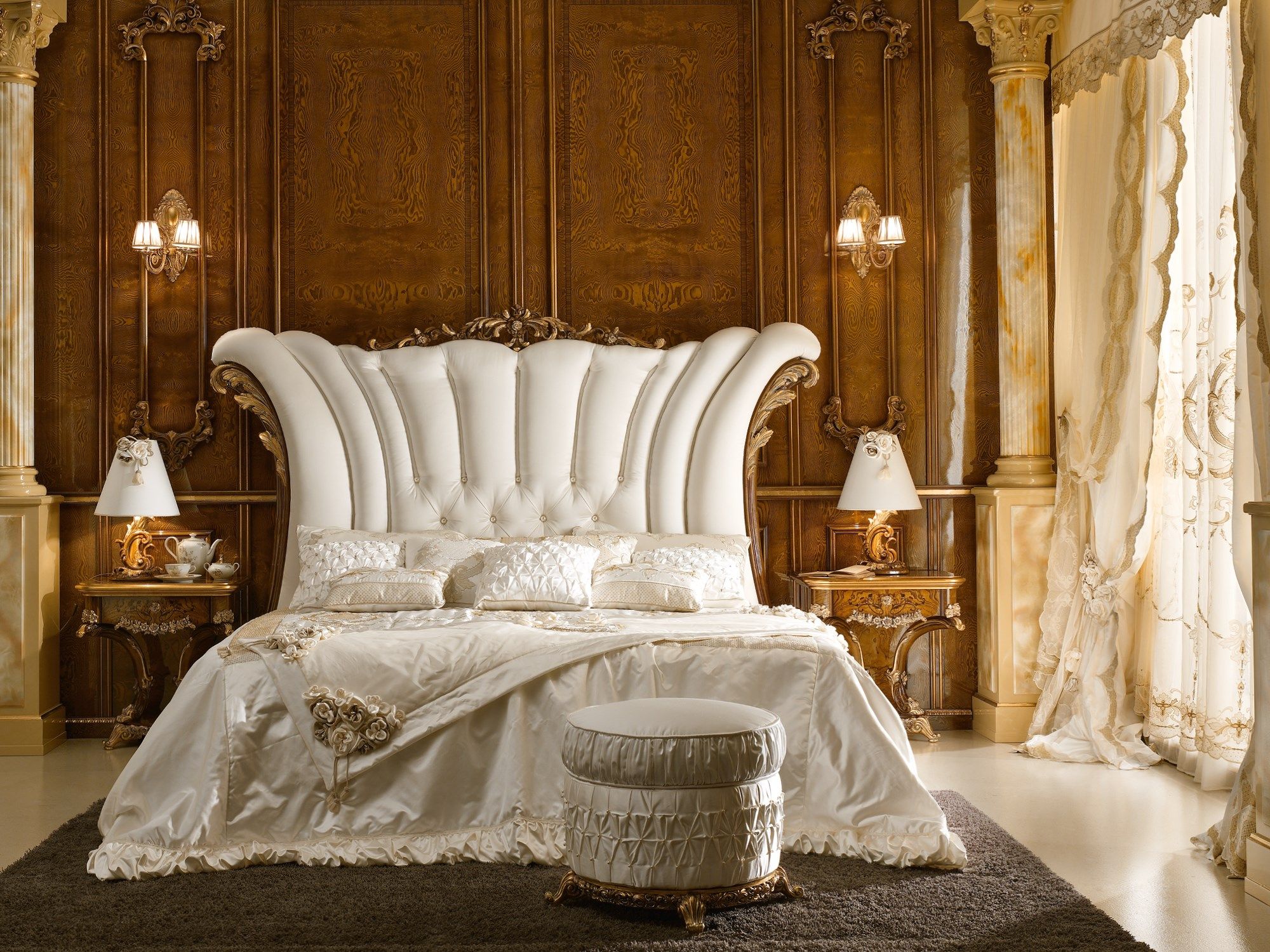 Двуспальная кровать из ткани с мягким изголовьем A.R. Arredamenti водолазка ARCH-00079785 - Вид №3