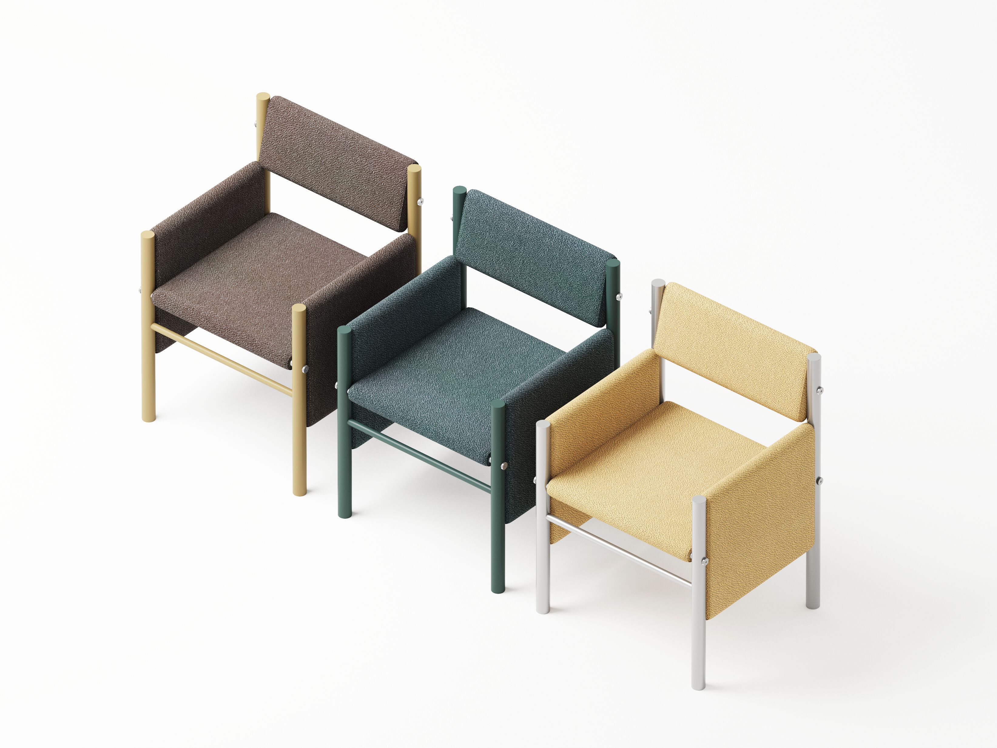 Мягкий стул из нержавеющей стали с подлокотниками Joyf Wabi ARCH-00064836 - Вид №4