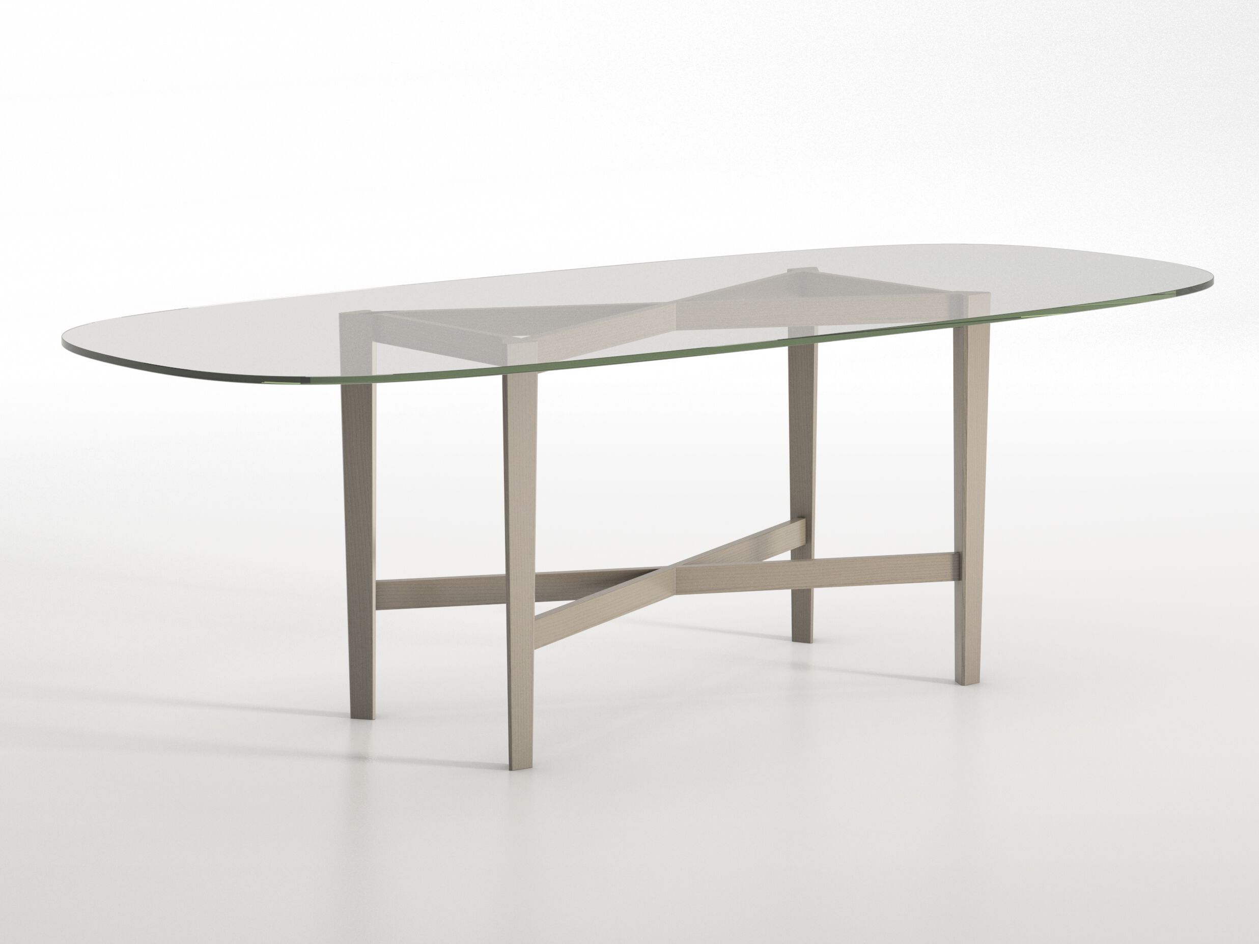 Прямоугольный стол с хрустальной столешницей и основанием из бука BBB Луи-Филипп ARCH-00068969