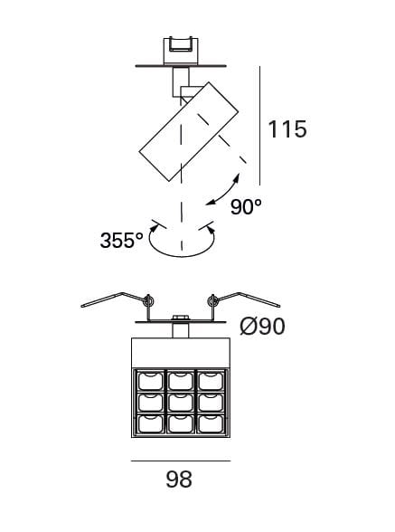 Утопленный металлический светодиодный потолочный светильник Lucifero's рычаг ARCH-00098439 - Вид №2