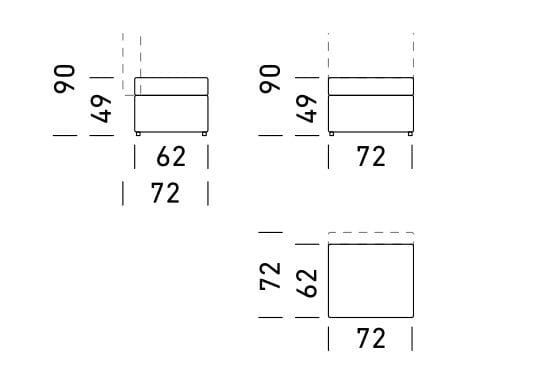 Ткань квадратный контейнер пуф Dienne Salotti 03 ARCH-00084075 - Вид №2