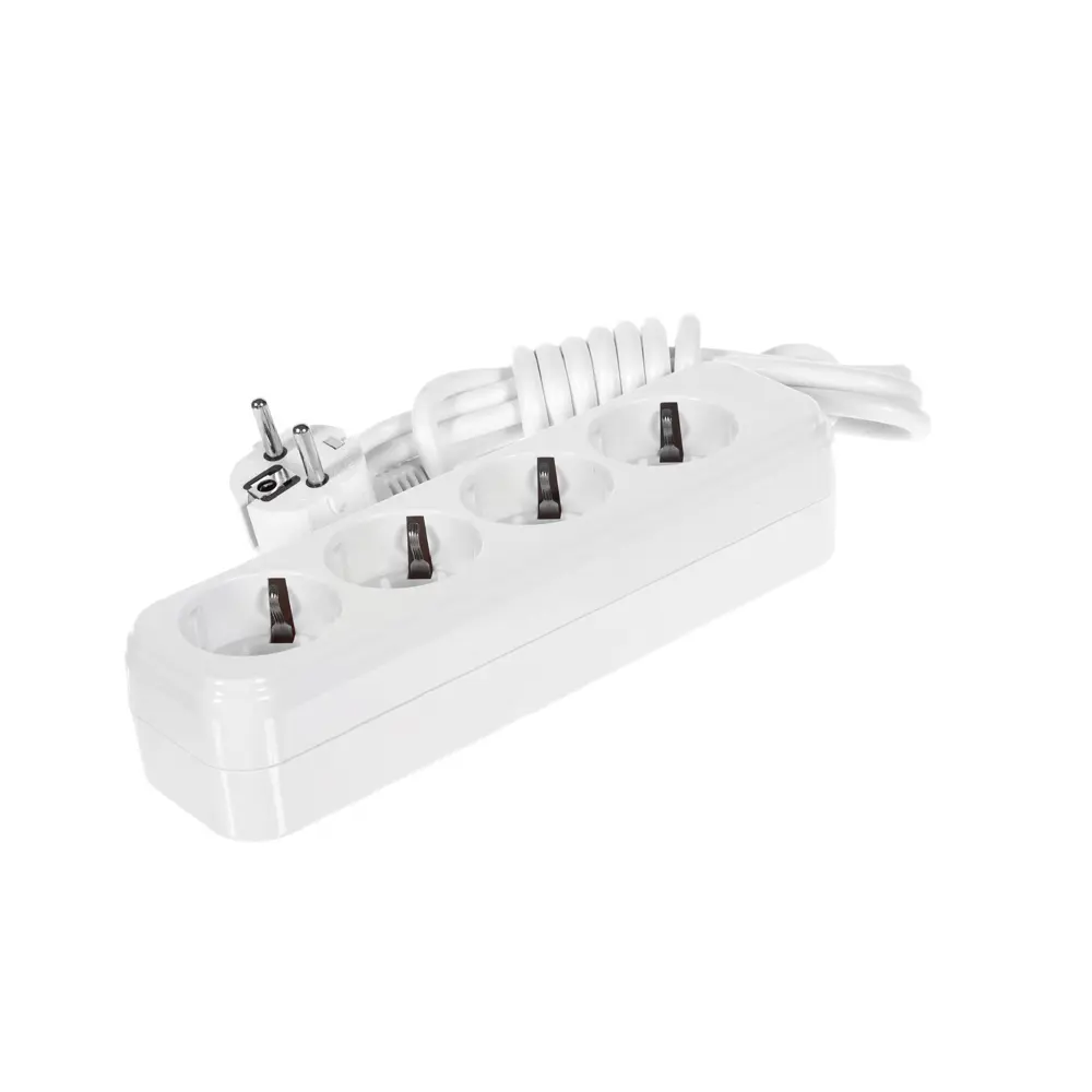 Удлинитель с заземлением Lezard 4 розетки 2 м цвет белый STLM-2188466 - Вид №1