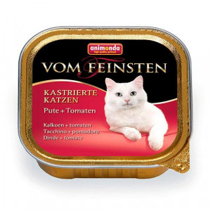 ПР0020563 Корм для кошек Vom Feinsten для кастрированных кошек индейка, томаты конс. Animonda