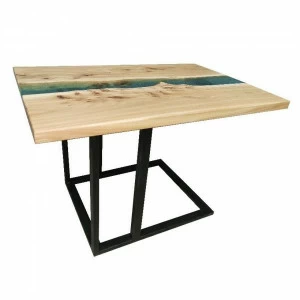 Обеденный стол с рекой прямоугольный "Бирюза" 3/4 АРШИНА  00-3974397 Бежевый;голубой