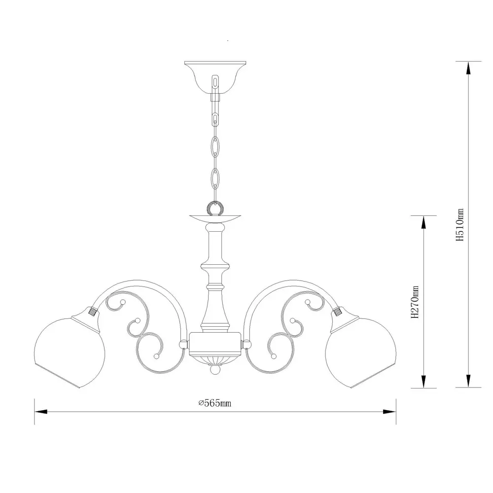 Люстра Буржуа 3xE27x60 Вт, металл/стекло, цвет бронза/белый WINK STLM-2061820 - Вид №11