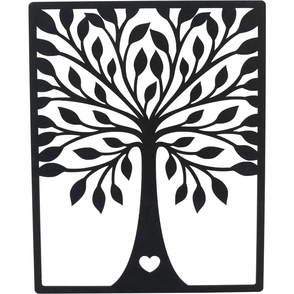 Панно декоративное деревянное сердце 45x55см цвет черный Santreyd STLM-2176945