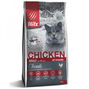 ПР0037308 Корм для кошек adult cat chiken с мясом курицы Blitz