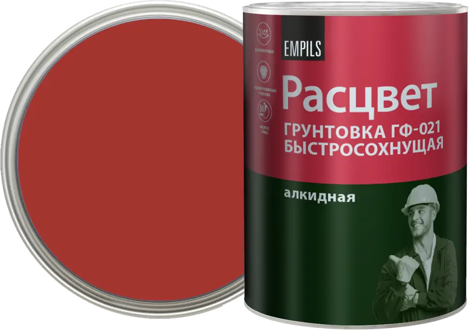 82560090 Грунтовка для сухих помещений Расцвет ГФ-021 1 кг цвет красно-коричневый STLM-0029913