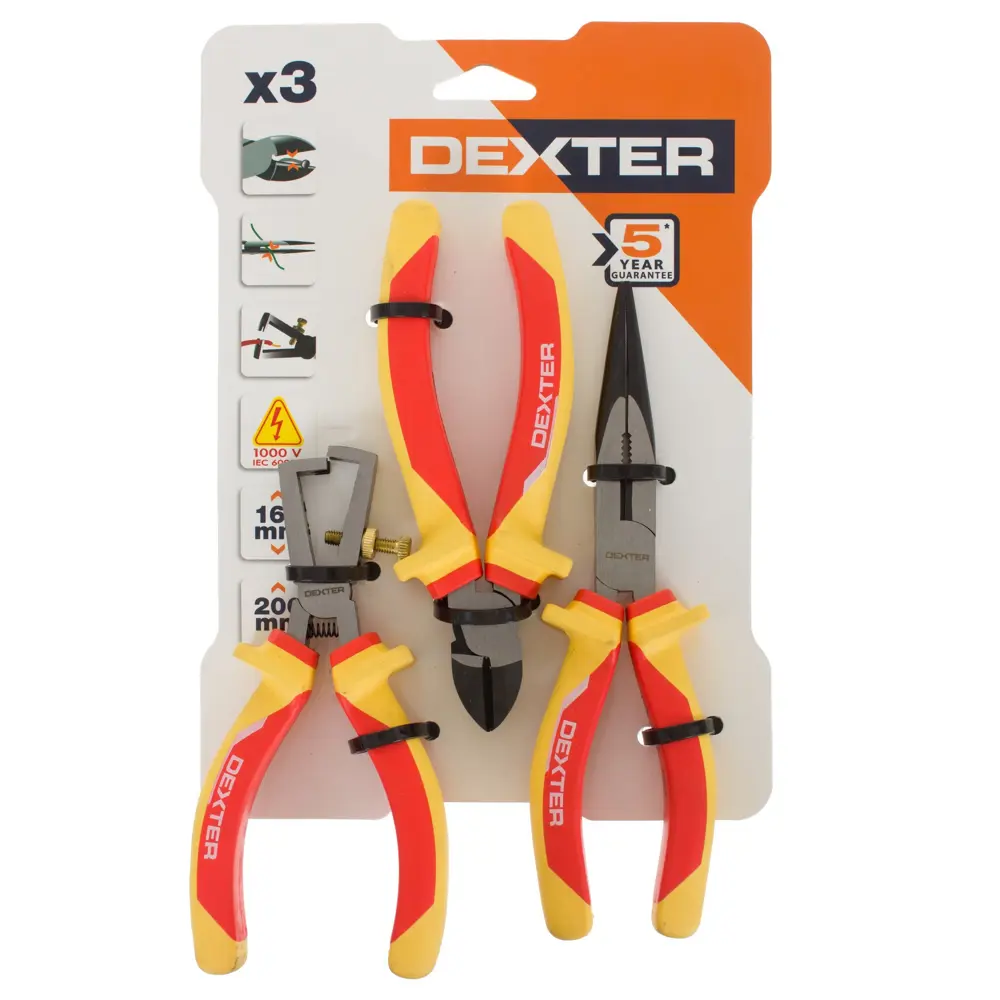 Набор шарнирно-губцевого инструментов диэлектрических Dexter HBN2D36, 3 предм STLM-2180853 - Вид №4