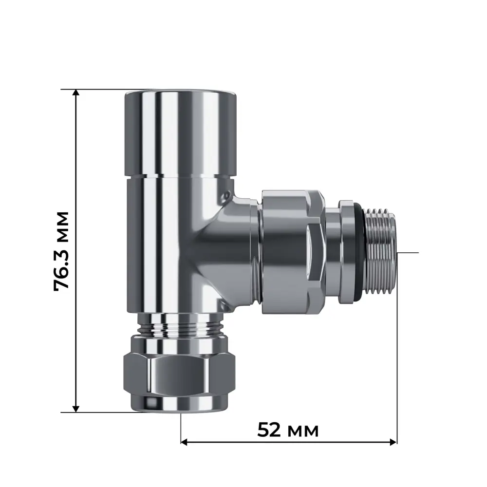 Термостатический комплект для радиатора осевой Royal Thermo Design Pro 1/2" латунь цвет хром STLM-2143778 - Вид №5