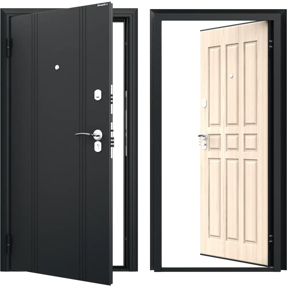 Дверь входная металлическая Оптим 98x205 см левая ясень ривьера DOORHAN STLM-2023532 - Вид №1