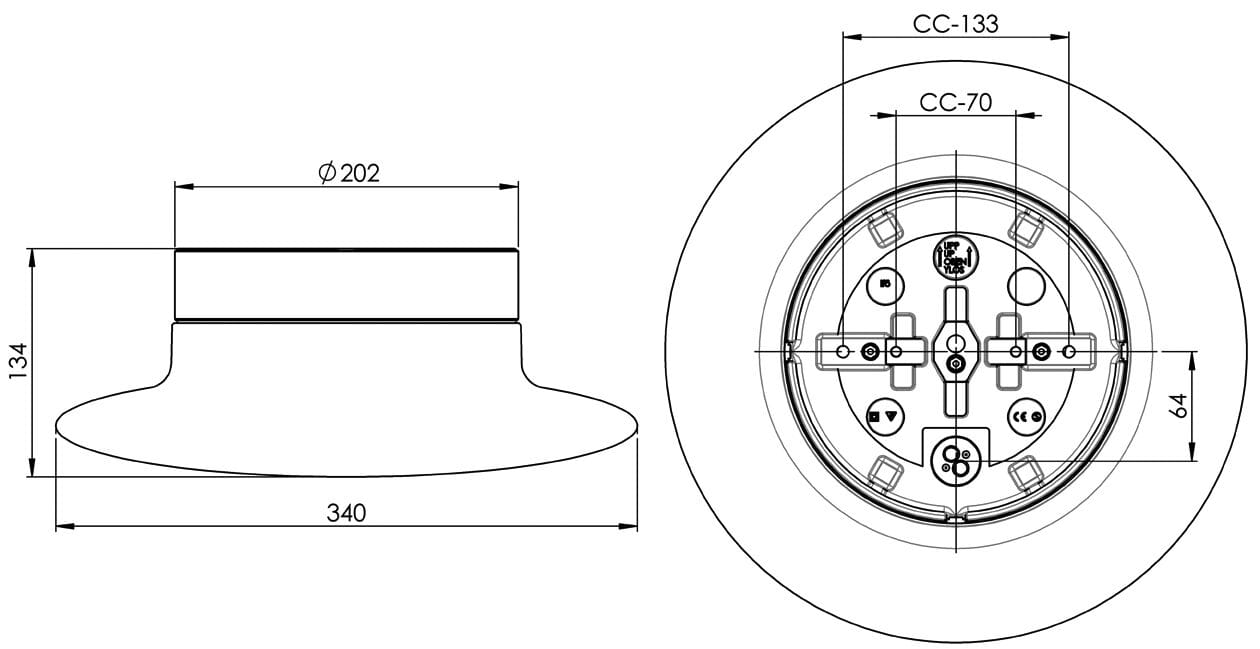 Настенный светильник / потолочный светильник из опалового стекла и фарфора Ifö Electric Aton ARCH-00096547 - Вид №2