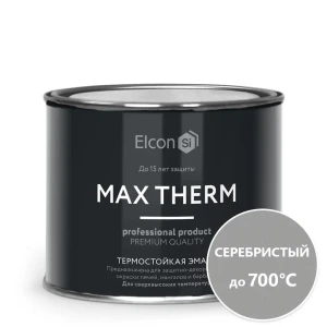 92707330 Эмаль термостойкая Elcon Max Therm серебристая 700 градусов, 0.4 кг STLM-1420446