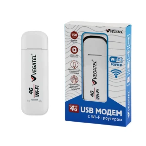 4G LTE USB-модем Vegatel с Wi-Fi роутером для SIM-карт всех операторов