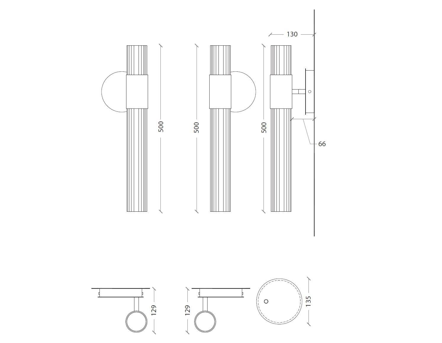 Светодиодный настенный светильник из латуни и стекла LUCE TU Sbarlusc ARCH-00061677 - Вид №2