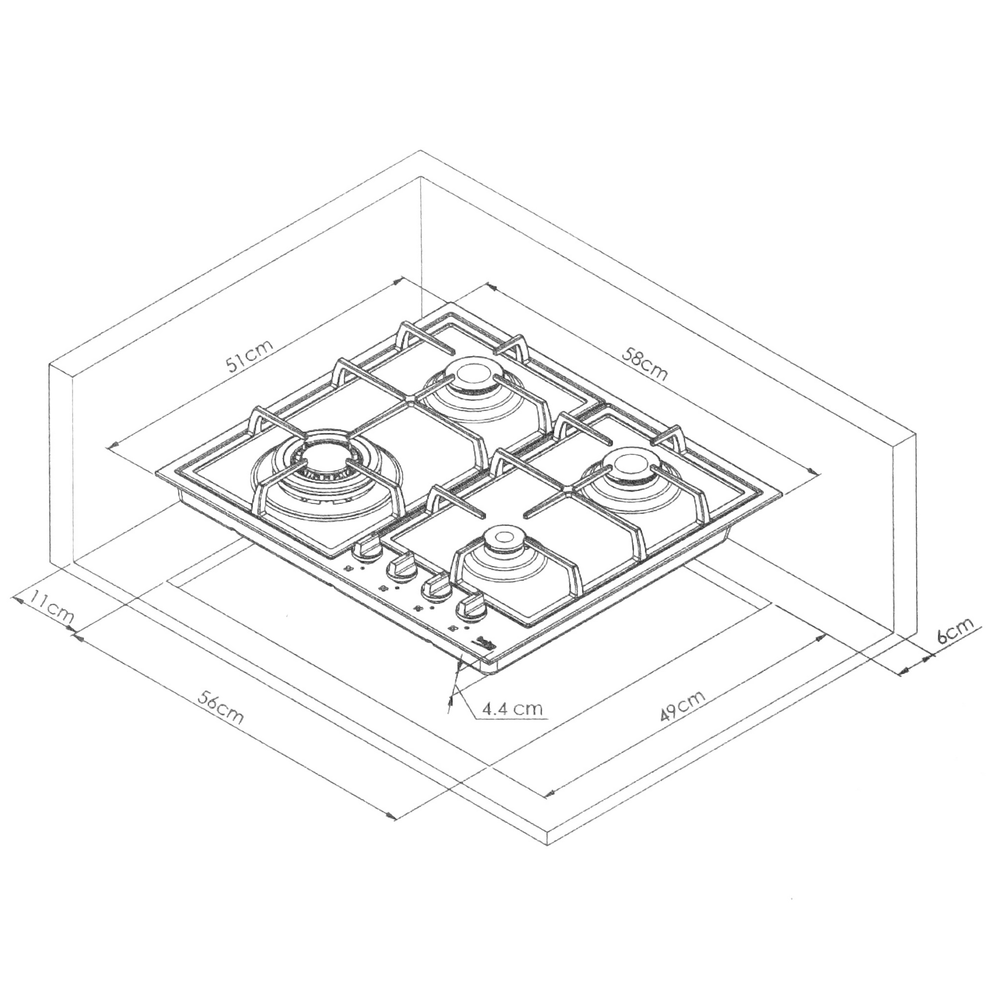 9075134 Газовая варочная поверхность Beko HIYG 64225 SXO STDN-0040735 - Вид №6