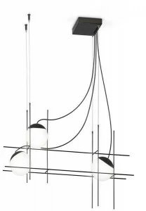 Vetreria Vistosi Светодиодный подвесной светильник из металла и дутого стекла Plot frame