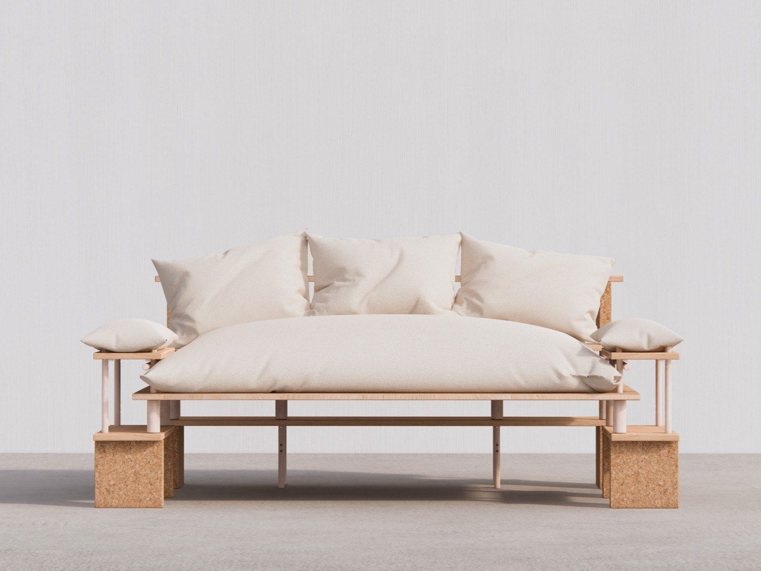 Реверсивный многофункциональный диван из дерева и пробки smarin PLAY YET! ARCH-00012221 - Вид №1