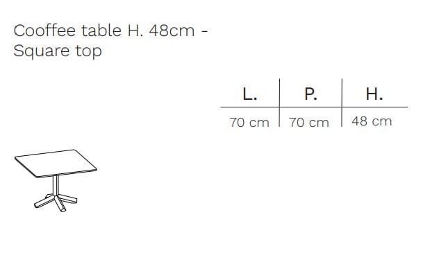 Квадратный журнальный столик со спицами FREZZA фламинго ARCH-00148579 - Вид №2