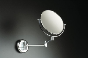 489(08) Stil Haus, настенное круглое косметич. зеркало с 3-х кратным увелич. и пов. механизмом, цвет хром