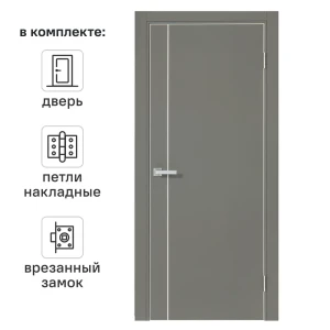 PORTIKA Борно 56: Межкомнатная дверь с магнитным замком серый тренто 89427203