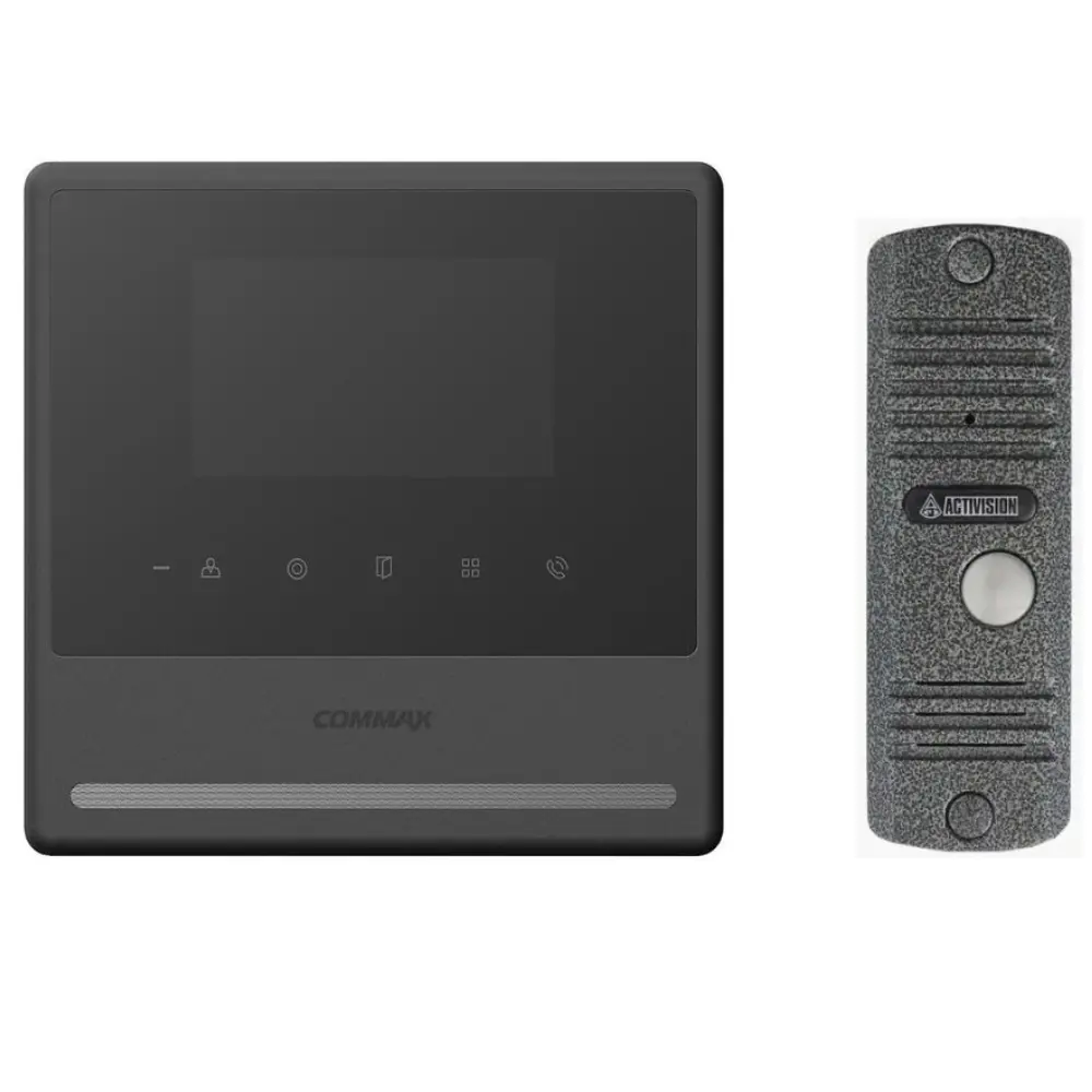 91153870 Комплект видеодомофона Commax CDV-43Y/AVC 305 4.3" цвет черный/серебро STLM-0502345