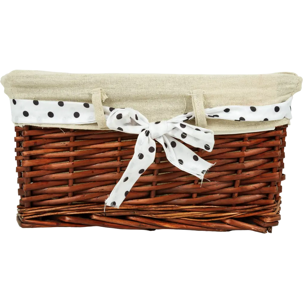 Корзина Ива с декоративным чехлом 30x16x21 см плетенье цвет коричневый STORIDEA STLM-2149513 - Вид №4