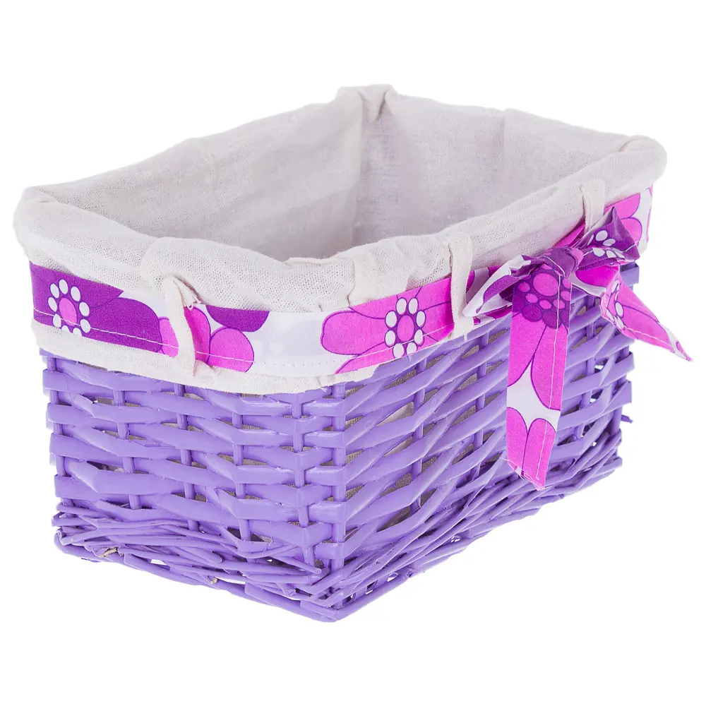 Корзина Ива с декоративным чехлом 25x14x17 см плетенье цвет сиреневый STORIDEA STLM-2100834