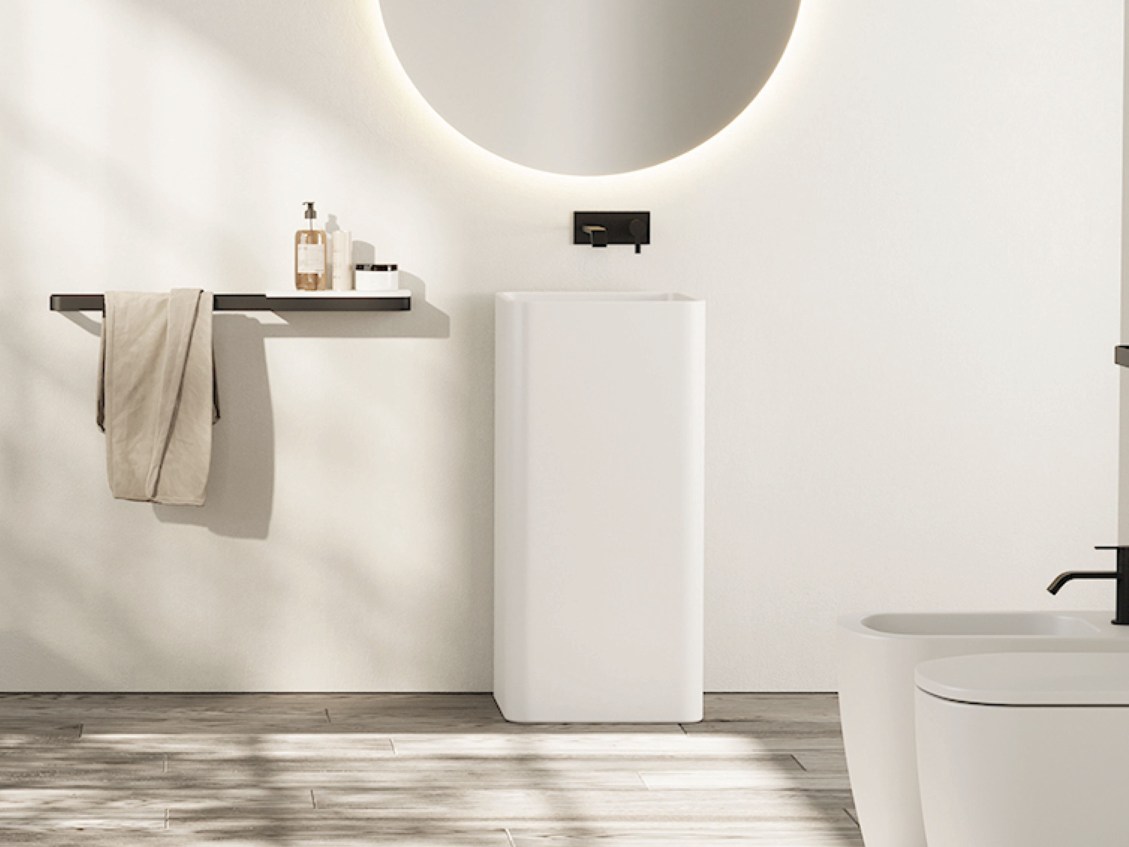 Керамическая квадратная отдельно стоящая раковина Nic простой ARCH-00032768